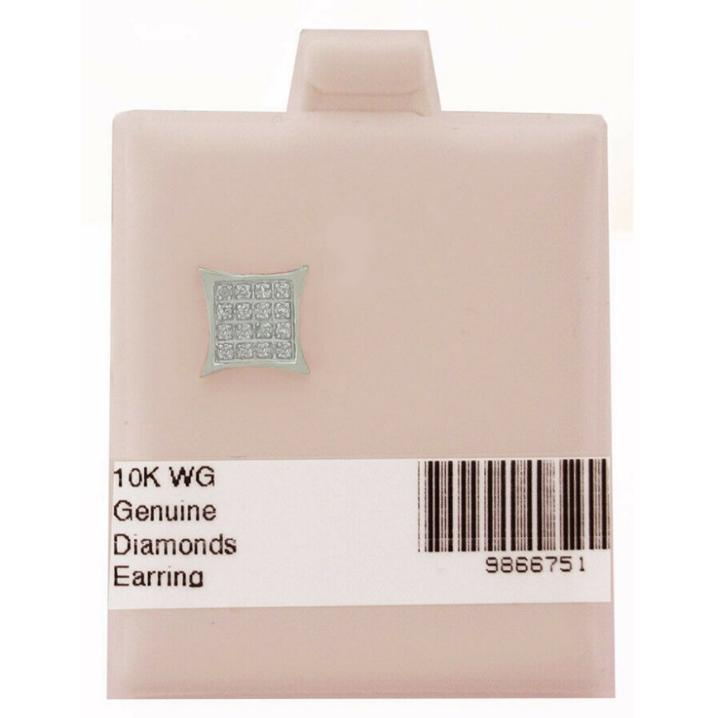 Genuine Diamonds Stud "Single" Earring 10k White Gold
